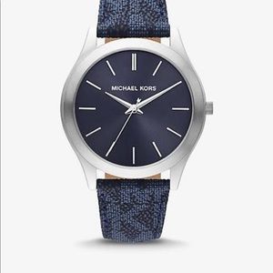 Two tone Navy Slim Runway Michael Kors watch